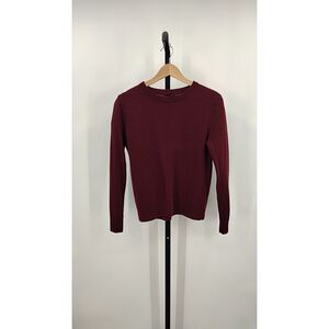 Quince Men Mongolian Cashmere Crewneck Sweater Rich Burgundy Sleeved Top XS